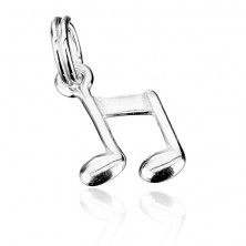 Pandantiv din argint - model notă muzicală lucioasă