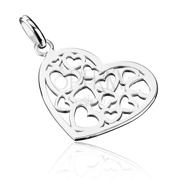 Pandantiv realizat din argint 925 - model inimă sculptată