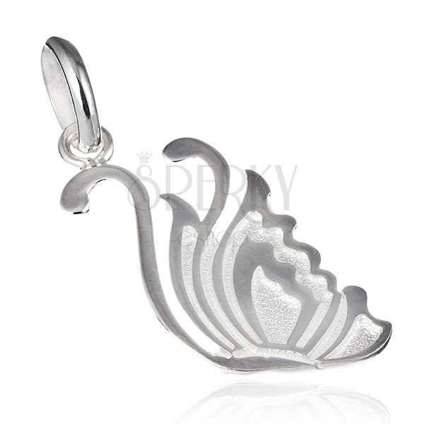 Pandantiv din argint - model lebădă gravată