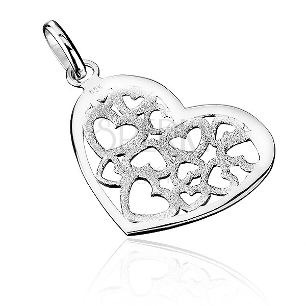 Pandantiv realizat din argint 925 - inimă filigranată sablată