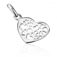 Pandantiv din argint - inimă mică filigranată