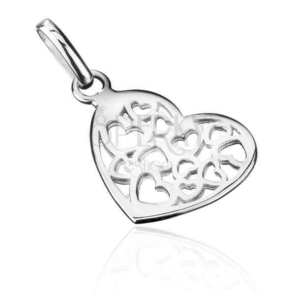 Pandantiv din argint - inimă mică filigranată