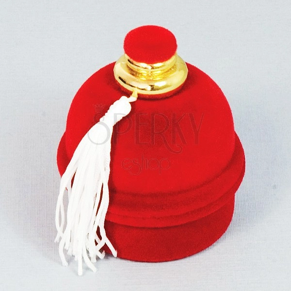 Cutiuță de cadou pentru inel - flacon din catifea roșie