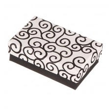 Cutie de cadou pentru set - neagră cu ornamente albe