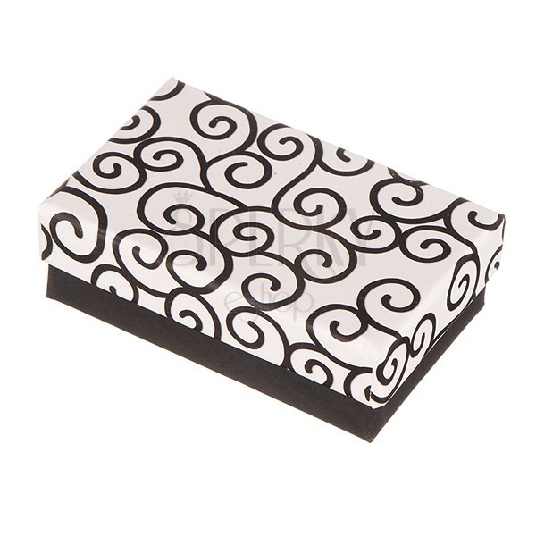 Cutie de cadou pentru set - neagră cu ornamente albe