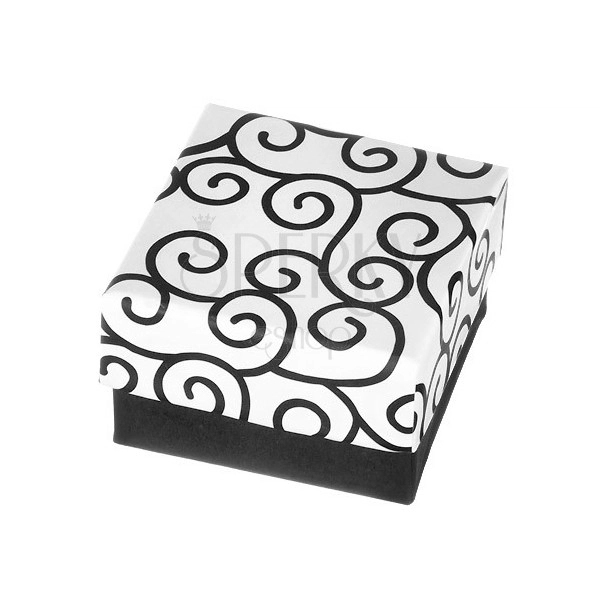 Cutie pentru cercei - suprafață cu negru și alb și model răsucit