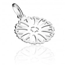 Pandantiv argint 925 - floare în cerc cu margini zimțate