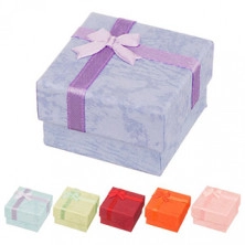 Cutie de cadou pentru cercei - nuanțe pastel de marmură cu fundiță