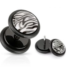 Piercing ureche fals - cerc cu model zebră