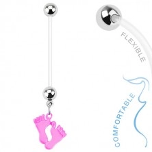 Piercing bioflex pentru buric - tălpi de bebeluș drăguțe colorate