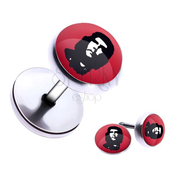 Plug fals rotund din oțel cu imaginea lui Che Guevara