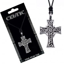 Colier din șnur - cruce neagră celtică