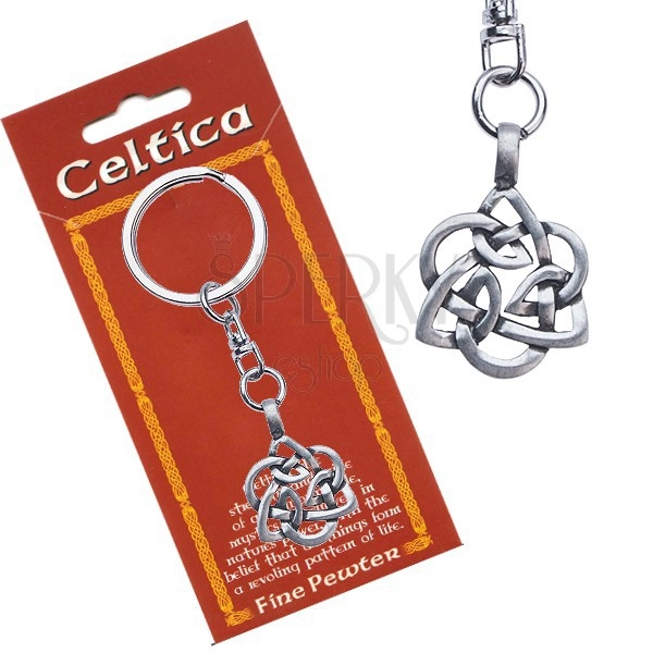Pandantiv metalic pentru chei - nod celtic, floare