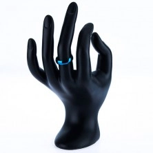 Verighetă albastră din metal - inel neted cu luciu cu aspect tip oglindă