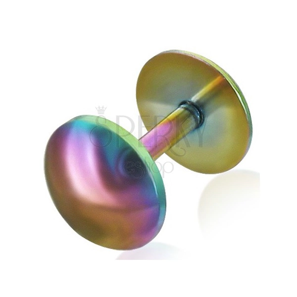 Piercing fals pentru ureche din oţel anodizat, în culorile curcubeului