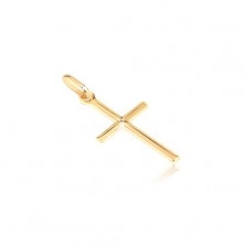 Pandantiv din aur de 14K -cruciuliță lucioasă cu X gravat