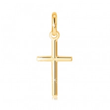 Pandantiv din aur de 14K - cruce latină netedă cu X în mijloc