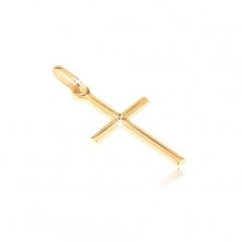 Pandantiv din aur - cruciuliță lucioasă cu X gravat