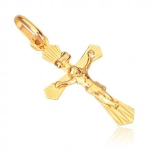 Pandantiv din aur - cruce cu brațe oblice și Iisus
