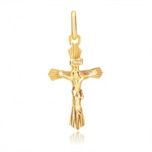 Pandantiv din aur - cruce cu brațe oblice și Iisus