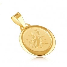 Pandantiv din aur - semnul zodiacal SCORPION pe o placă ovală mată