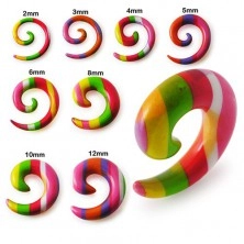 Expander pentru ureche - spirală cu dungi colorate
