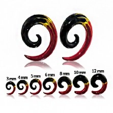 Expander pentru ureche - spirală în trei culori