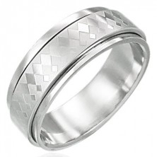 Inel rotativ din oțel inoxidabil cu model de diamante mari și mici