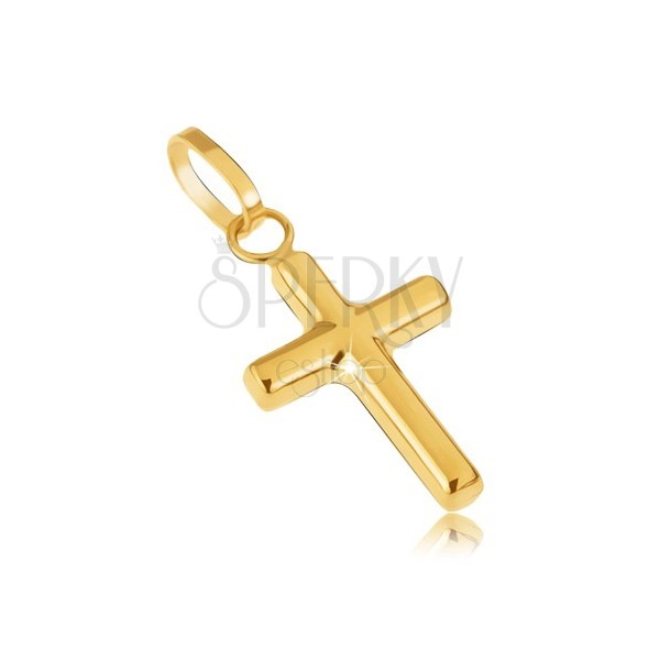 Pandantiv din aur - cruce latină mică, luciu de oglindă