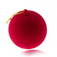 Cutiuță de cadou din catifea pentru inel, glob roșu pentru Crăciun