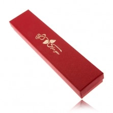 Cutiuță de cadou roșu strălucitor pentru brățară, trandafir auriu cu inscripție