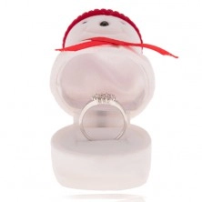 Cutiuță de cadou pentru inel, om de zăpadă cu căciuliță roșie
