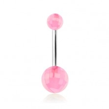 Piercing pentru buric, discol ball-uri acrilice roz închis