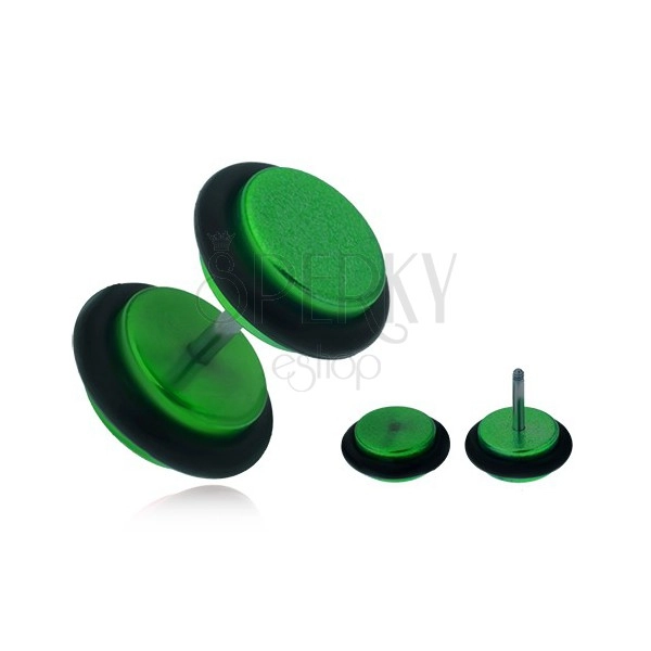 Plug fals pentru ureche, cercuri lucioase din acrilic verde