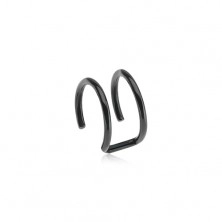 Piercing fals pentru ureche din oțel, negru - două verigi