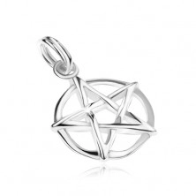 Pandantiv - pentagramă în cerc, argint 925