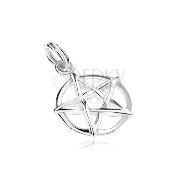 Pandantiv - pentagramă în cerc, argint 925