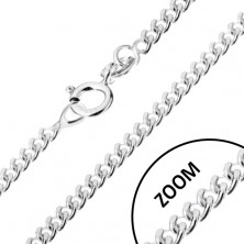Lănțișor cu elemente de legătură răsucite ovale, argint 925, grosime 1,7 mm, lungime 450 mm