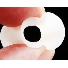 Tunel pentru ureche din silicon - alb, flexibil, diverse mărimi