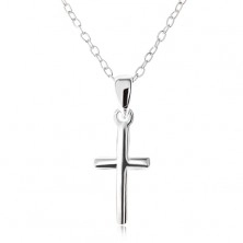 Colier din argint 925, cruce model latin pe un lanț cu zale ovale