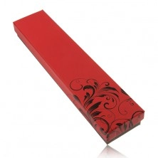 Cutiuță de cadou pentru lanț și ceas de mână, versiune pe roșu cu negru, ornament floral