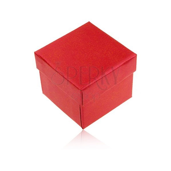 Cutiuță de cadou pentru inel sau cercei, culoare roșu-perlat