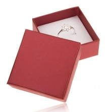 Cutiuță de cadou pentru inel sau cercei, culoare roșu perlat