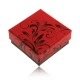 Cutiuță roșu deschis cu negru pentru inel sau cercei, cu ornamente