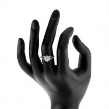 Inel din argint 925, inimă zirconiu transparent, contur strălucitor