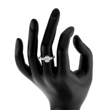 Inel de logodnă cu trei zirconii strălucitoare, argint 925