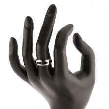 Inel realizat din argint 925, dreptunghiuri design negru, luciu superior