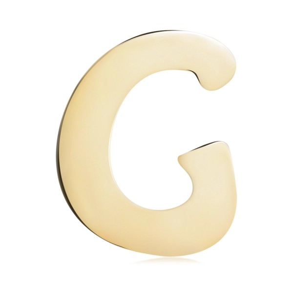 Pandantiv din aur de 14K - suprafață netedă și lucioasă, litera majusculă G