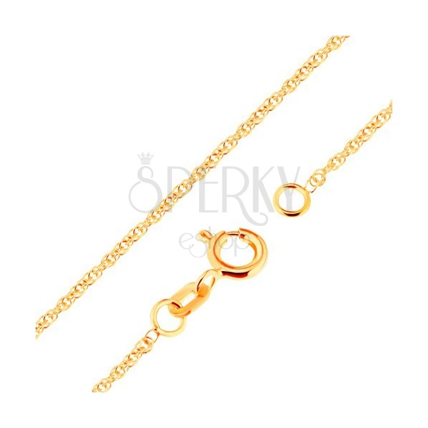 Lanț din aur 750 - zale strălucitoare ovale, unite, 500 mm