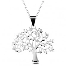Colier din argint 925, lanț și pandantiv - copacul vieții ramificat, mare